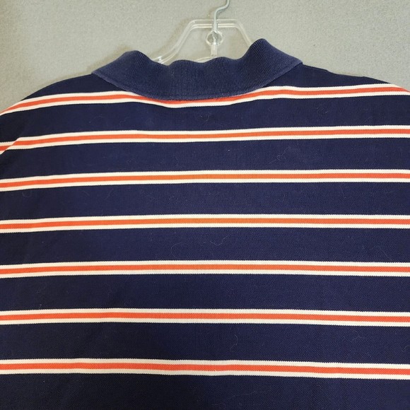 Ralph Lauren Plolo Shirt Mens XL Blue with Pink Stripe Short Sleeve Vintage - Picture 13 of 16